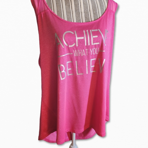 Ideology Plus Size Activewear Top Pink Neon Sz 3X - Picture 2 of 9